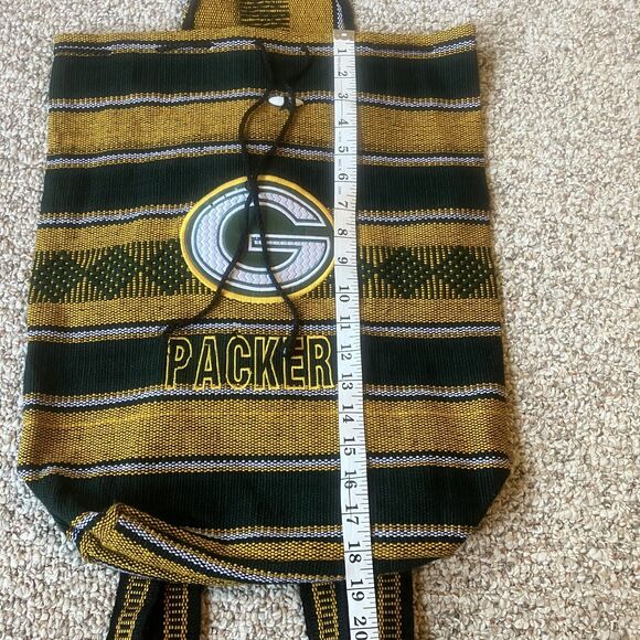 Green Bay Packers Mexican Blanket Backpack Green Gold Embroidered Football Love - Picture 10 of 10